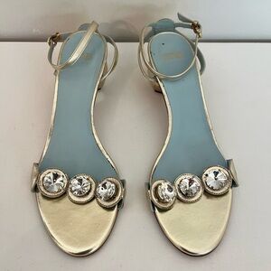 Frances Valentine Beatrix Gold and Crystal Shoes